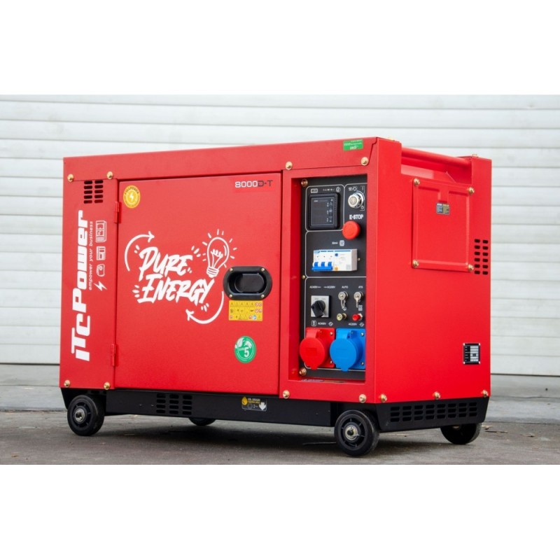 ITC POWER Groupe électrogène 6300W Diesel 230V/400V Insonorisé 8000D-T