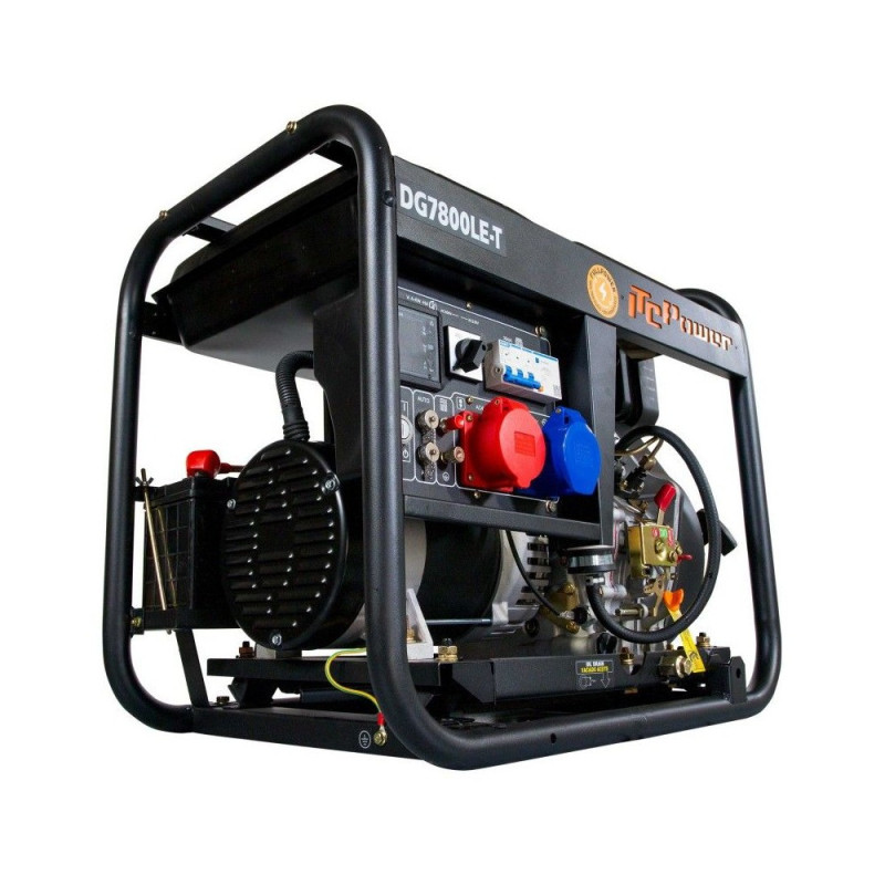 ITC Power Groupe électrogène diesel 6500W AVR 230V/400V DG7800LE-T