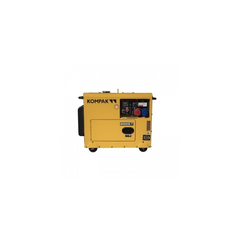 KOMPAK Groupe électrogène 6300W Diesel 230V/400V Insonorisé 8000SE-T